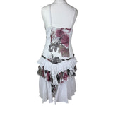 Vintage Lace Up Ruffle Dress