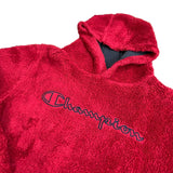 Red Fluffy Champion Hoodie