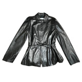 Vintage Leather Tie Front Jacket
