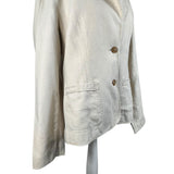 Cream Linen Blazer Jacket