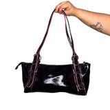 Black and Pink Y2K Faux Leather Bag