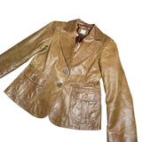 Y2K Tan Leather Jacket
