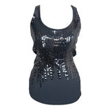 Silver Sequin Y2K Tank Top