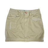 Beige Cargo Style Denim Skirt