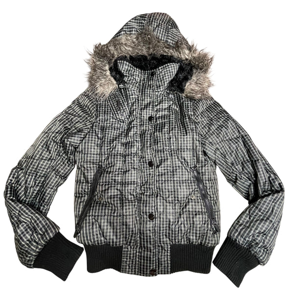 RARE Y2K FISHBONE PUFFER JACKET