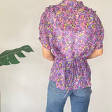 Floral Lilac Y2K Mesh Top
