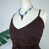 Blue & Black Beaded Vintage Necklace