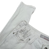White Y2K Embellished Denim Jeans