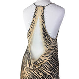 Zebra Print 100% Silk Slip Dress