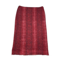 Vintage Red Snakeskin Mesh Midi Skirt