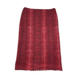 Vintage Red Snakeskin Mesh Midi Skirt