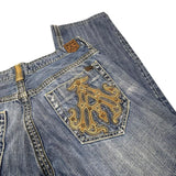 Y2K Gold Embroidered Jeans