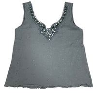 Grey Y2K Embellished Cami