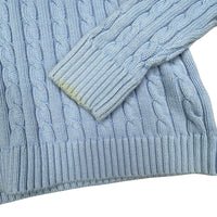 Blue Cable Knit Turtle Neck