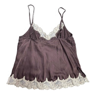 Brown Y2K Silk Cami Top