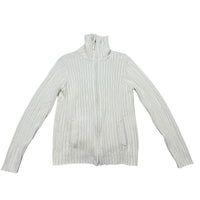 Cream Knitted High Neck Jumper