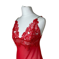Red Mesh Slip Dress