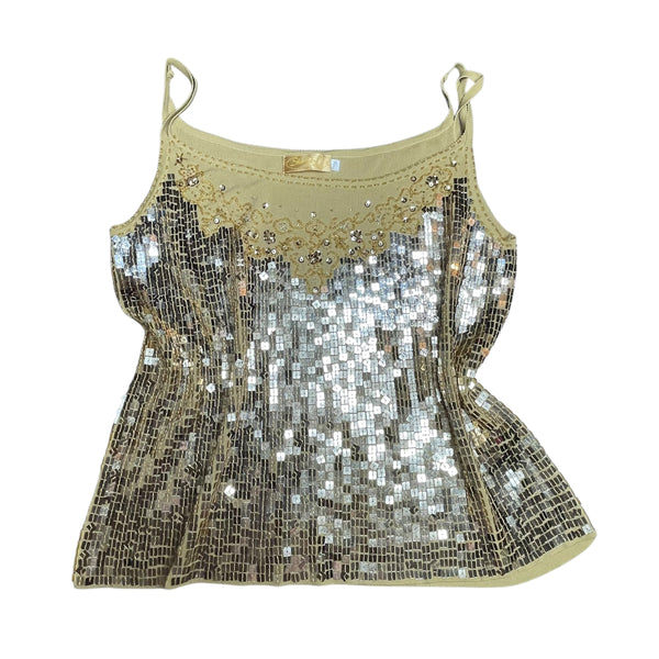 Y2K Sequin Gold Cami