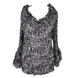 Ruffle Leopard Print Blouse