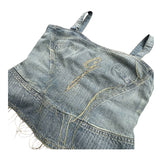 Denim Cami Y2K Embroidered Top