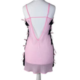 Baby Pink Mesh Bow Slip Dress