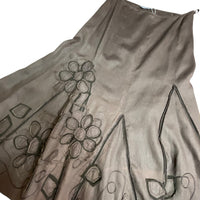 Vintage Brown Maxi Floral Skirt
