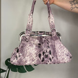 Lilac Y2K Snakeskin Bag