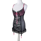 Black with Pink Lingerie Babydoll