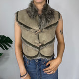 Y2K Faux Fur Cropped Gilet