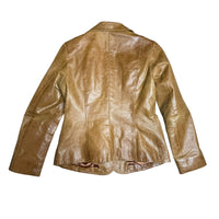 Y2K Tan Leather Jacket