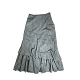 Grey Ruffle Maxi Skirt
