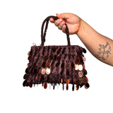 Brown Sequin Mini Bag