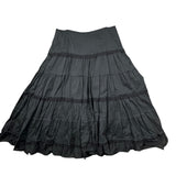Y2K Black Ruffle Midi Skirt