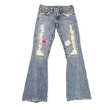RARE True Religion Patchwork Vintage Flared Denim Jeans