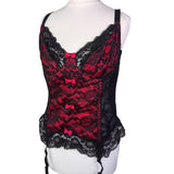 Y2K Black and Red Lace Corset