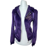 Y2K Purple Velour Lipsy Track Jacket