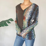Vintage Patchwork Long Sleeve Top