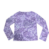 Y2K Purple Mesh Graphic Top