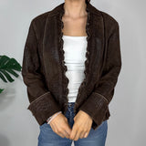 Brown Vintage Suede Leather Jacket