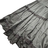 Y2K Black Ruffle Midi Skirt