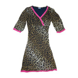 Y2K Animal Print Mesh Midi Dress