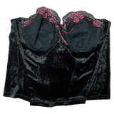 Black Velour Strapless Corset