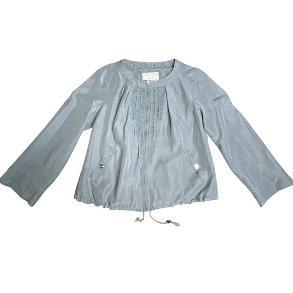 Grey Y2K Ruffle Jacket