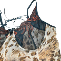 Animal Print Mesh Lingerie Dress