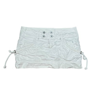 White Y2K Cargo Mini Skirt