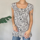 Y2K Short Sleeve Tie Back Top