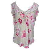 Y2K Floral Mesh Top
