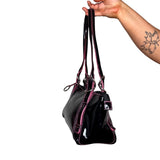 Black and Pink Y2K Faux Leather Bag