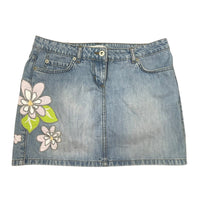 Y2K Floral Denim Skirt