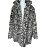 Y2K Leopard Print Faux Fur Coat